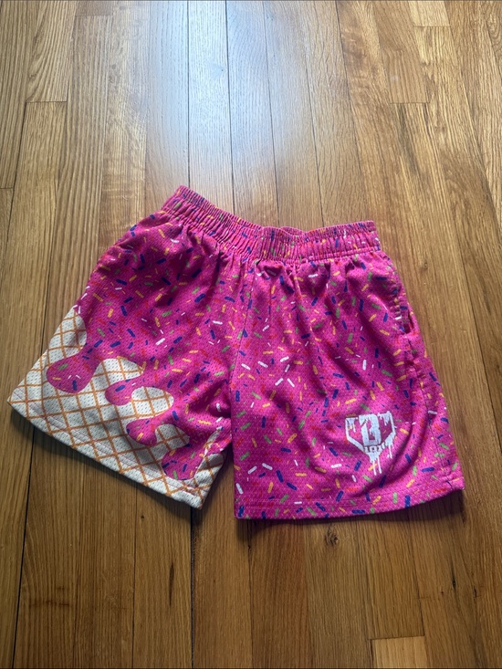 Baseball Lifestyle 101 Other - Kids Pink Sprinkle Ice Cream Cone Shorts